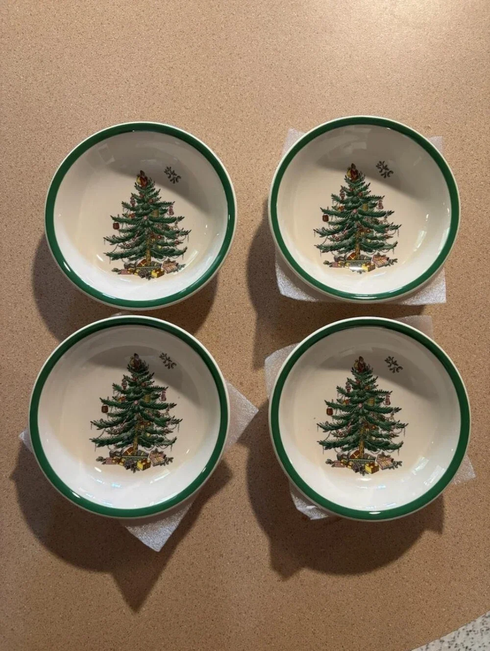 Spode Christmas Tree Set of 4 Cereal Dessert Bowls 6